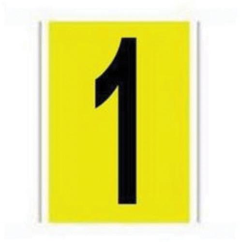 Repositionable Individual Number and Letter Labels - 1, Black on Yellow, 6"