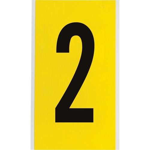 Repositionable Individual Number and Letter Label - 2, Black on Yellow, 6"