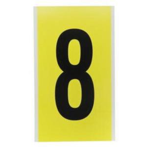 Repositionable Individual Number and Letter Label - 8, Black on Yellow, 6"