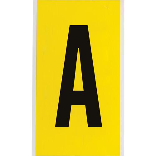 Repositionable Individual Number and Letter Label - A, Black on Yellow, 6"