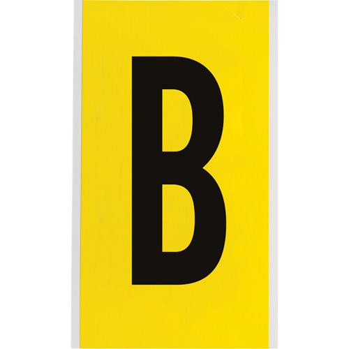 Repositionable Individual Number and Letter Label - B, Black on Yellow, 6"