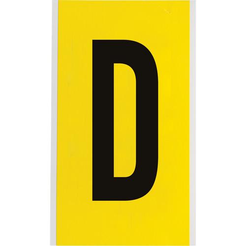 Repositionable Individual Number and Letter Label - D, Black on Yellow, 6"