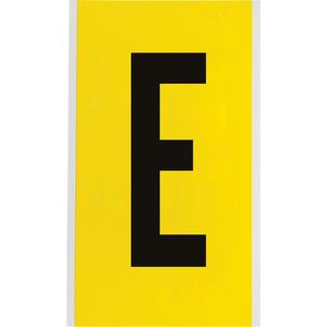 Repositionable Individual Number and Letter Label - E, Black on Yellow, 6"