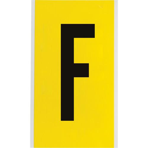Repositionable Individual Number and Letter Label - F, Black on Yellow, 6"
