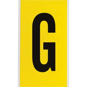 Repositionable Individual Number and Letter Label - G, Black on Yellow, 6"