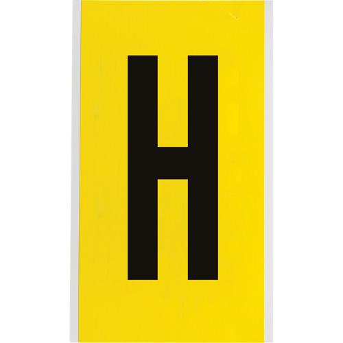 Repositionable Individual Number and Letter Label - H, Black on Yellow, 6"