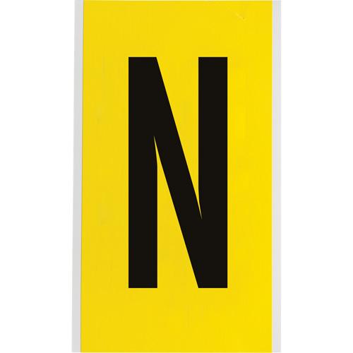 Repositionable Individual Number & Letter Label - N, Black on Yellow, 6"