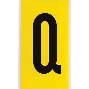 Repositionable Individual Number & Letter Labels - Q, Black on Yellow, 6"