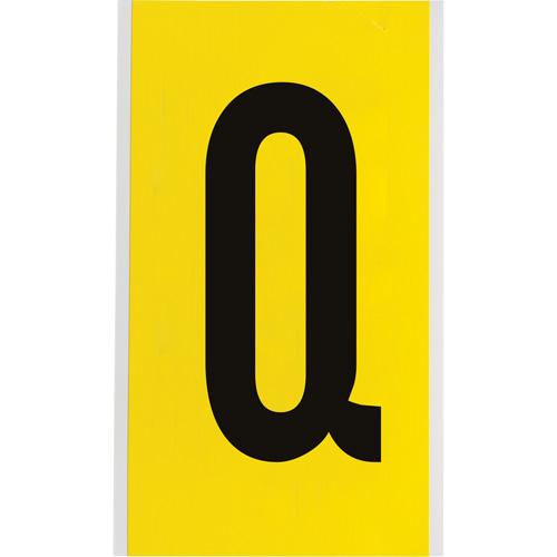 Repositionable Individual Number & Letter Labels - Q, Black on Yellow, 6"