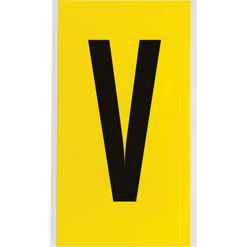 Repositionable Individual Number & Letter Label - V, Black on Yellow, 6"