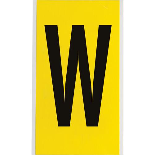 Repositionable Individual Number & Letter Label - W, Black on Yellow, 6"