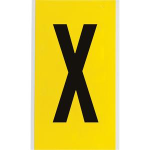 Repositionable Individual Number & Letter Labels - X, Black on Yellow, 6"