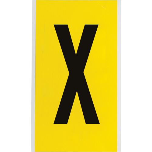 Repositionable Individual Number & Letter Labels - X, Black on Yellow, 6"