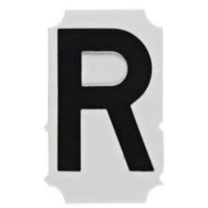 Quick-Align® Individual Gothic Number & Letter Labels - R, Black, 1"