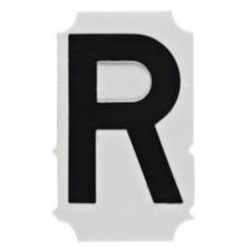 Quick-Align® Individual Gothic Number & Letter Labels - R, Black, 1"
