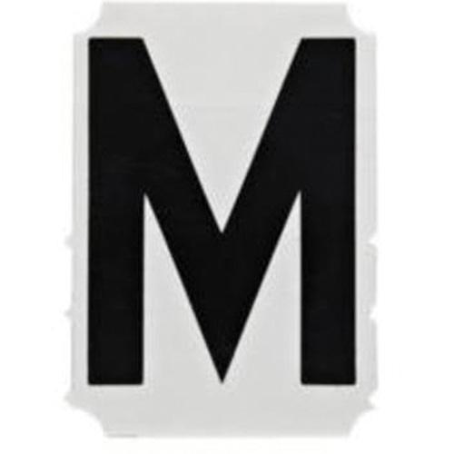 Quick-Align® Individual Gothic Number & Letter Labels - M, Black, 2"