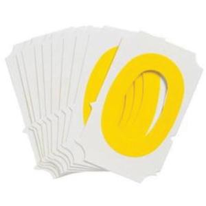Quick-Align® Individual Gothic Number and Letter Labels - 0, Yellow, 2"