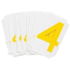 Quick-Align® Individual Gothic Number and Letter Labels - 4, Yellow, 2"