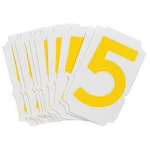 Quick-Align® Individual Gothic Number and Letter Labels - 5, Yellow, 2"