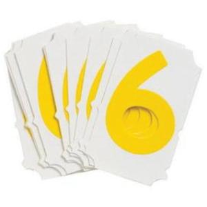 Quick-Align® Individual Gothic Number and Letter Labels - 6, Yellow, 2"