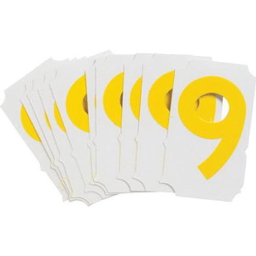 Quick-Align® Individual Gothic Number and Letter Labels - 9, Yellow, 2"