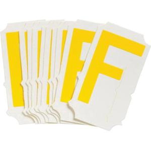 Quick-Align® Individual Gothic Number and Letter Labels - F, Yellow, 2"