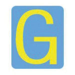 Quick-Align® Individual Gothic Number and Letter Labels - G, Yellow, 2"