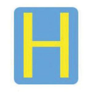Quick-Align®Individual Gothic Number and Letter Labels - H, Yellow, 2"