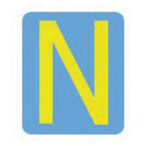 Quick-Align® Individual Gothic Number & Letter Labels - N, Yellow, 2"