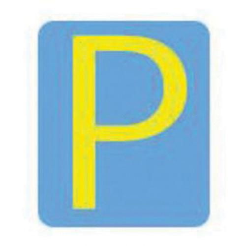 Quick-Align® Individual Gothic Number & Letter Labels - P, Yellow, 2"