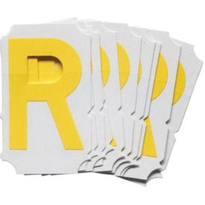 Quick-Align® Individual Gothic Number & Letter Labels - R, Yellow, 2"