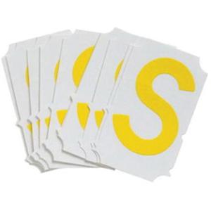 Quick-Align® Individual Gothic Number & Letter Labels - S, Yellow, 2"