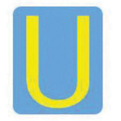 Quick-Align® Individual Gothic Number & Letter Labels - U, Yellow, 2"