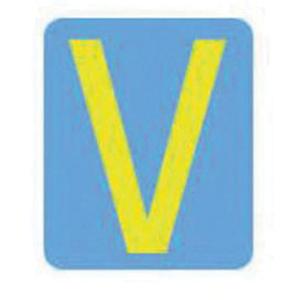 Quick-Align® Individual Gothic Number & Letter Labels - V, Yellow, 2"