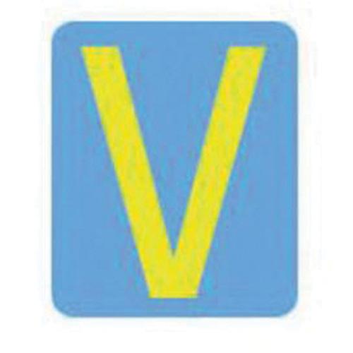 Quick-Align® Individual Gothic Number & Letter Labels - V, Yellow, 2"