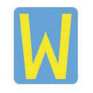 Quick-Align® Individual Gothic Number & Letter Labels - W, Yellow, 2"