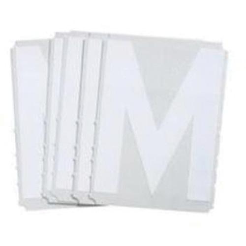 Quick-Align® Individual Gothic Number & Letter Labels - M, White, 2"