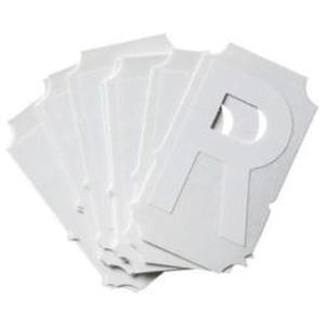 Quick-Align® Individual Gothic Number & Letter Labels - R, White, 2"