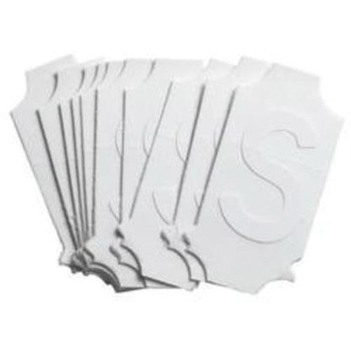 Quick-Align® Individual Gothic Number & Letter Labels - S, White, 2"