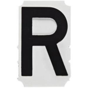 Quick-Align® Individual Gothic Number & Letter Labels - R, Black, 3"