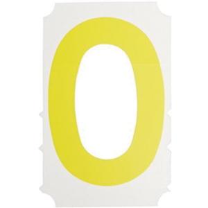 Quick-Align® Individual Gothic Number and Letter Labels - 0, Yellow, 3"