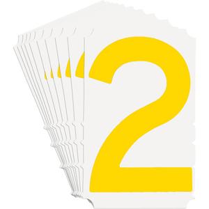 Quick-Align® Individual Gothic Number and Letter Labels - 2, Yellow, 3"