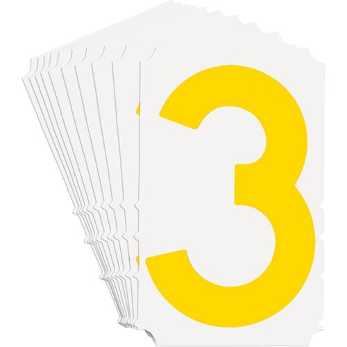 Quick-Align® Individual Gothic Number and Letter Labels - 3, Yellow, 3"
