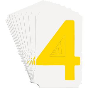Quick-Align® Individual Gothic Number and Letter Labels - 4, Yellow, 3"