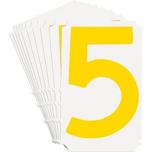 Quick-Align® Individual Gothic Number and Letter Labels - 5, Yellow, 3"