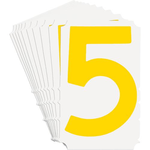 Quick-Align® Individual Gothic Number and Letter Labels - 5, Yellow, 3"