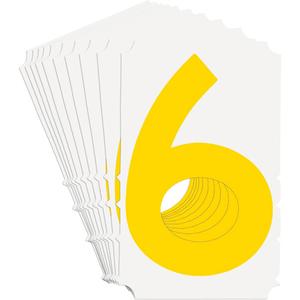 Quick-Align® Individual Gothic Number and Letter Labels - 6, Yellow, 3"