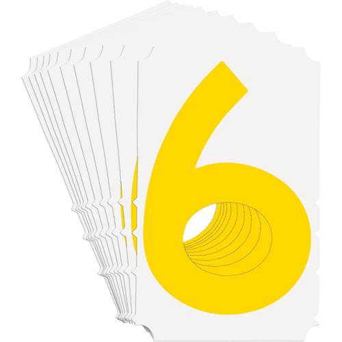 Quick-Align® Individual Gothic Number and Letter Labels - 6, Yellow, 3"