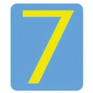 Quick-Align® Individual Gothic Number and Letter Labels - 7, Yellow, 3"