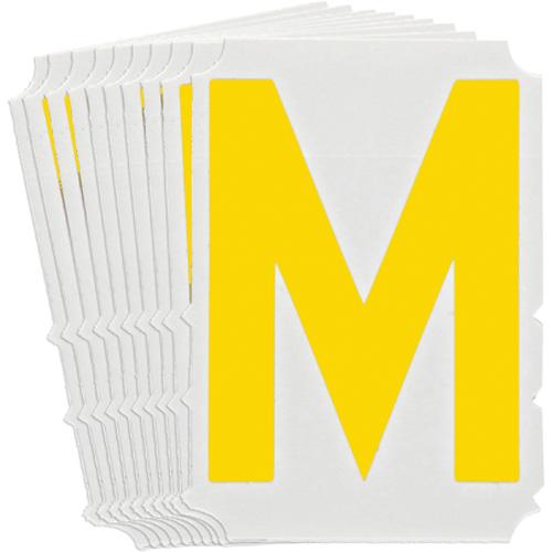Quick-Align® Individual Gothic Number & Letter Labels - M, Yellow, 3"